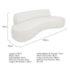 Sofá Curvo Sala de Estar Recepção Consultório Amsterdã 250cm Bouclé Branco