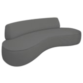 Sofá Curvo Sala de Estar Recepção Consultório Amsterdã 250cm Linho Cinza Escuro