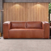 Sofá de Couro 2 Lugares Bronx 165cm M06 Cor Crystal Brow 469 - Amarena Móveis