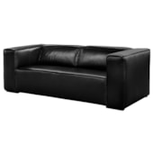 Sofá de Couro 2 Lugares Bronx 165cm M06 Cor Preto com Brilho 455 - Amarena Móveis Sofá de Couro 2 Lugares Bronx 165cm M06 Cor Preto com Brilho 455 - Amarena Móveis