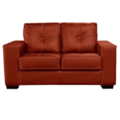 Sofá de Couro 2 Lugares Londres 151cm M06 Cor Conhaque com Brilho 457 - Amarena Móveis