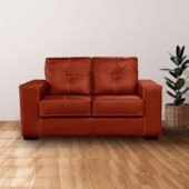 Sofá de Couro 2 Lugares Londres 151cm M06 Cor Conhaque com Brilho 457 - Amarena Móveis