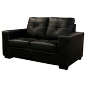 Sofá de Couro 2 Lugares Londres 151cm M06 Cor Preto 450 - Amarena Móveis