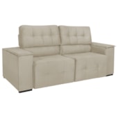 Sofá Luxo Recepção Escritorio Sala Vicenza 210cm Bouclé Bege