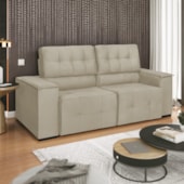 Sofá Luxo Recepção Escritorio Sala Vicenza 210cm Bouclé Bege