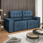 Sofá Luxo Recepção Escritorio Sala Vicenza 210cm Linho Azul Royal