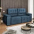 Sofá Luxo Recepção Escritorio Sala Vicenza 210cm Linho Azul Royal