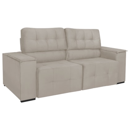 Sofá Luxo Recepção Escritorio Sala Vicenza 210cm Linho Bege