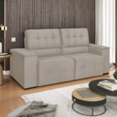 Sofá Luxo Recepção Escritorio Sala Vicenza 210cm Linho Bege