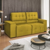 Sofá Luxo Recepção Escritorio Sala Vicenza 210cm Suede Amarelo