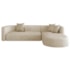Sofá Modular Celinne Luxuoso Sala de Estar Decoração Luxo 265cm Bouclé Bege