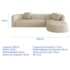 Sofá Modular Celinne Luxuoso Sala de Estar Decoração Luxo 265cm Bouclé Bege