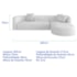Sofá Modular Celinne Luxuoso Sala de Estar Decoração Luxo 265cm Bouclé Branco