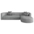 Sofá Modular Celinne Luxuoso Sala de Estar Decoração Luxo 265cm Bouclé Cinza