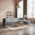 Sofá Modular Celinne Luxuoso Sala de Estar Decoração Luxo 265cm Bouclé Cinza