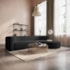 Sofá Modular Celinne Luxuoso Sala de Estar Decoração Luxo 265cm Bouclé Preto