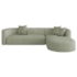 Sofá Modular Celinne Luxuoso Sala de Estar Decoração Luxo 265cm Bouclé Verde Oliva