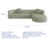 Sofá Modular Celinne Luxuoso Sala de Estar Decoração Luxo 265cm Bouclé Verde Oliva