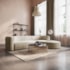 Sofá Modular Celinne Luxuoso Sala de Estar Decoração Luxo 265cm Linho Bege