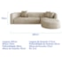 Sofá Modular Celinne Luxuoso Sala de Estar Decoração Luxo 265cm Linho Bege