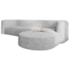 Sofá Modular Celinne Luxuoso Sala de Estar Decoração Luxo 265cm Linho Cinza Claro