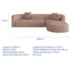 Sofá Modular Celinne Luxuoso Sala de Estar Decoração Luxo 265cm Linho Rose