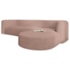 Sofá Modular Celinne Luxuoso Sala de Estar Decoração Luxo 265cm Linho Rose