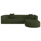 Sofá Modular Celinne Luxuoso Sala de Estar Decoração Luxo 265cm Linho Verde