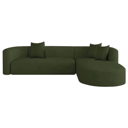 Sofá Modular Celinne Luxuoso Sala de Estar Decoração Luxo 265cm Linho Verde