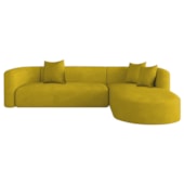 Sofá Modular Celinne Luxuoso Sala de Estar Decoração Luxo 265cm Suede Amarelo