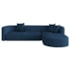 Sofá Modular Celinne Luxuoso Sala de Estar Decoração Luxo 265cm Suede Azul Marinho