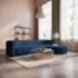 Sofá Modular Celinne Luxuoso Sala de Estar Decoração Luxo 265cm Suede Azul Marinho