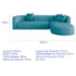 Sofá Modular Celinne Luxuoso Sala de Estar Decoração Luxo 265cm Suede Azul Turquesa