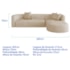 Sofá Modular Celinne Luxuoso Sala de Estar Decoração Luxo 265cm Suede Bege