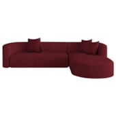 Sofá Modular Celinne Luxuoso Sala de Estar Decoração Luxo 265cm Suede Bordo