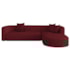 Sofá Modular Celinne Luxuoso Sala de Estar Decoração Luxo 265cm Suede Bordo
