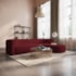 Sofá Modular Celinne Luxuoso Sala de Estar Decoração Luxo 265cm Suede Bordo