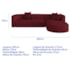 Sofá Modular Celinne Luxuoso Sala de Estar Decoração Luxo 265cm Suede Bordo