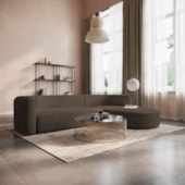 Sofá Modular Celinne Luxuoso Sala de Estar Decoração Luxo 265cm Suede Marrom
