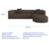 Sofá Modular Celinne Luxuoso Sala de Estar Decoração Luxo 265cm Suede Marrom