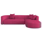 Sofá Modular Celinne Luxuoso Sala de Estar Decoração Luxo 265cm Suede Pink