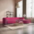 Sofá Modular Celinne Luxuoso Sala de Estar Decoração Luxo 265cm Suede Pink