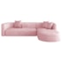 Sofá Modular Celinne Luxuoso Sala de Estar Decoração Luxo 265cm Suede Rosa Bebê