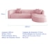 Sofá Modular Celinne Luxuoso Sala de Estar Decoração Luxo 265cm Suede Rosa Bebê
