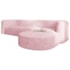 Sofá Modular Celinne Luxuoso Sala de Estar Decoração Luxo 265cm Suede Rosa Bebê