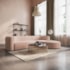 Sofá Modular Celinne Luxuoso Sala de Estar Decoração Luxo 265cm Suede Rose
