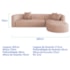 Sofá Modular Celinne Luxuoso Sala de Estar Decoração Luxo 265cm Suede Rose