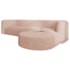 Sofá Modular Celinne Luxuoso Sala de Estar Decoração Luxo 265cm Suede Rose
