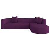 Sofá Modular Celinne Luxuoso Sala de Estar Decoração Luxo 265cm Suede Roxo