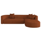 Sofá Modular Celinne Luxuoso Sala de Estar Decoração Luxo 265cm Suede Terracota